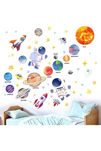 Amimagen Outer Space Wall Stickers for Kids: Peel and Stick Astronaut Planets...