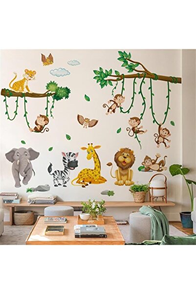 EXCEFORE Blue Watercolor Elephant Wall Decals, Sweet Dream Sticker with Moon ...