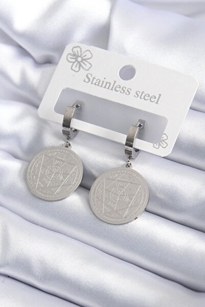 SORA GROUP 316L Steel Silver Color Pentagram Processing Model Women's Earrings