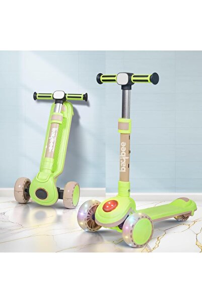 BAYBEE Flash Scooter for Kids, 3 Wheel Kids Scooter Smart Kick Scooter with F...