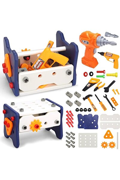 NALACAL Kids Tool Set With Electric Drill, 58 Pcs Toddler Play Tools Set, Edu...