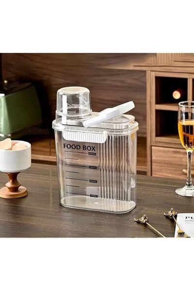 Generic Food Storage Container – 2000ml Capacity, Transparent Plastic with Me...