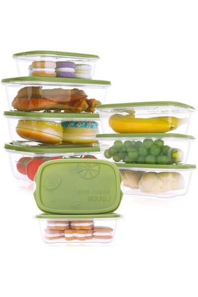 Generic Pack Reusable Plastic Food Containers Sets with Lids, 250ml/500ml/100...