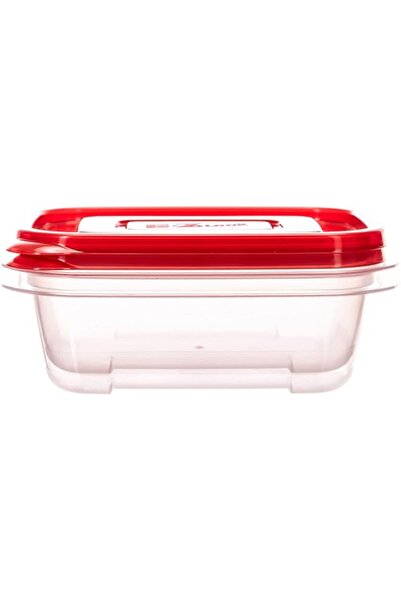 Generic EzLock Rectangle Container Set - 520ml (Set of 2), Clear Base, Stacka...