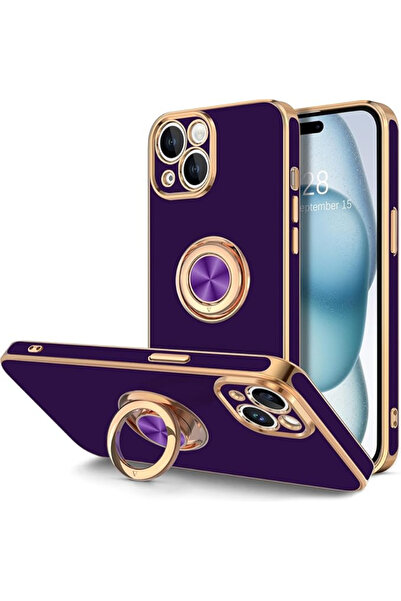 Dezooe Luxury Phone Case for iPhone 14 Pro Max, Built-in Ring Holder, 360° Ro...