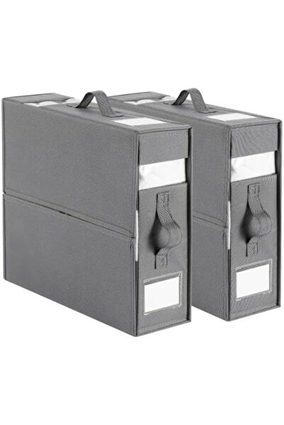 Recheer-Go Bed Sheet Organiser, 2 Pack Bedding Storage Box with Handle and Cl...