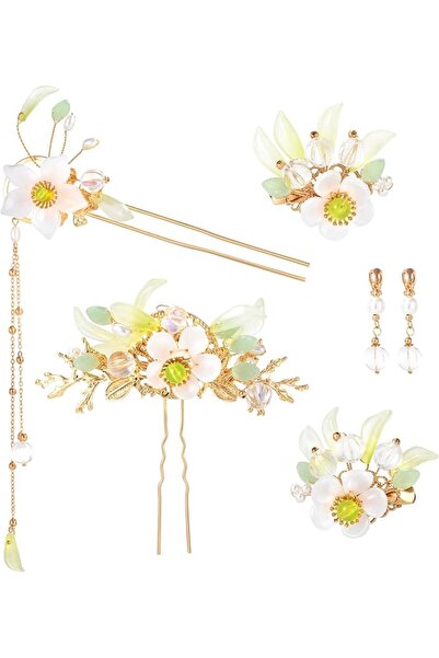 Hannea ® 6PCS Lily Flower Tassels Hairpin, Crystal Rhinestone Pearl Hair Clip...