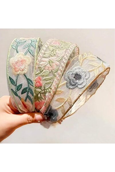 Bukela Floral Embroidery Headbands for Women Girls, 3PCS Wide Head Bands for ...