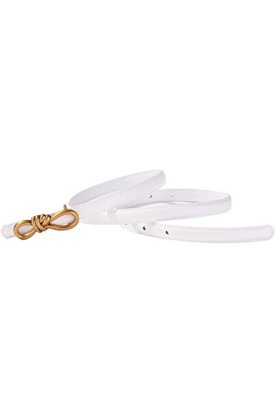 GENERAL Women's Decorative Belt Women Leather Knotted Thin Waist Belt Geometr...