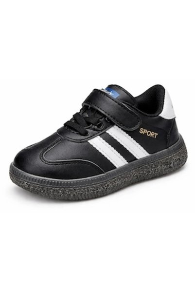 Mixbo Pantofi sport pentru copii, negri cu Mixbo alb, închidere cu scai și și...