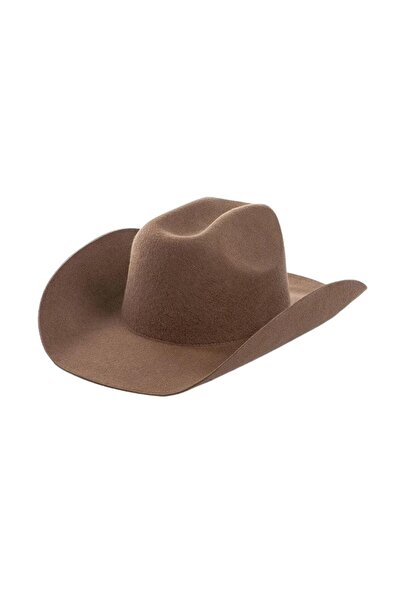Pursehuit Pălărie Fedora, maro, din lână, stil cowboy, reglabilă, Malfrid