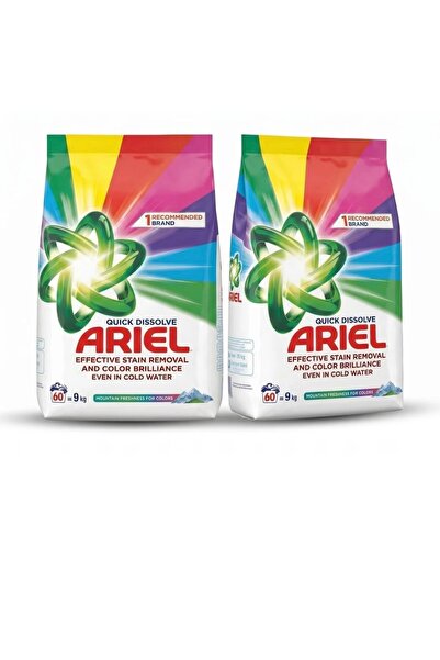 Ariel Detergent de rufe Montain Breeze pentru haine colorate 9kg. Pachet x2 -...