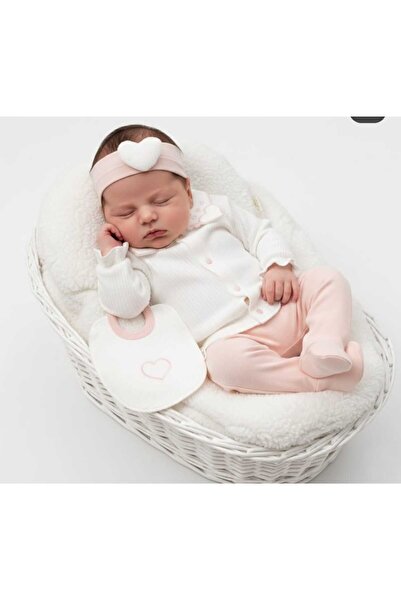 minicayzen Newborn Baby Girl 5 Piece Hospital Discharge Set Heart Detailed Po...