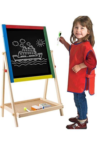 Generic Kids Easel - 360 Degree Rotating Wooden Magnetic Whiteboard, Easily A...