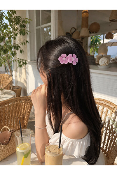 BeyzHal 9 cm Orchid Hydrangea Figured Pearl Detailed Women's Hair Clip with F...