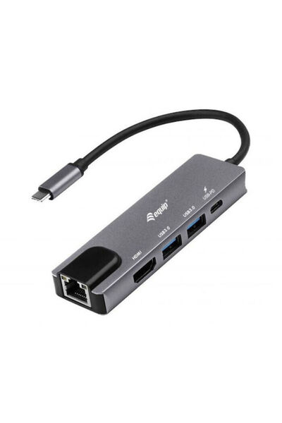 EQUIP Σταθμός σύνδεσης USB-C με HDMI 4K PD Ethernet Γκρι (133489)