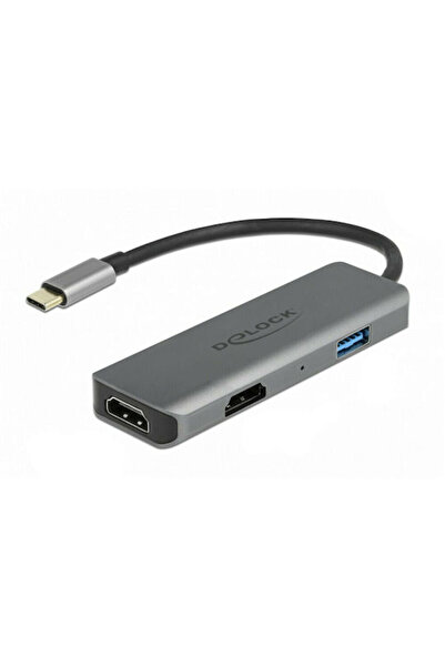 DELOCK Σταθμός σύνδεσης USB-C με HDMI 4K Γκρι (87780)
