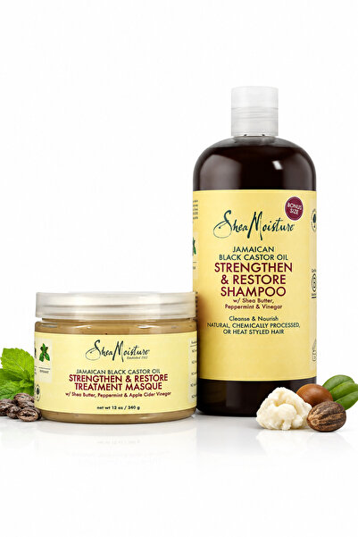 Shea Moisture مجموعة SheaMoisture Jamaican Black Castor Oil لتقوية وترميم الش...