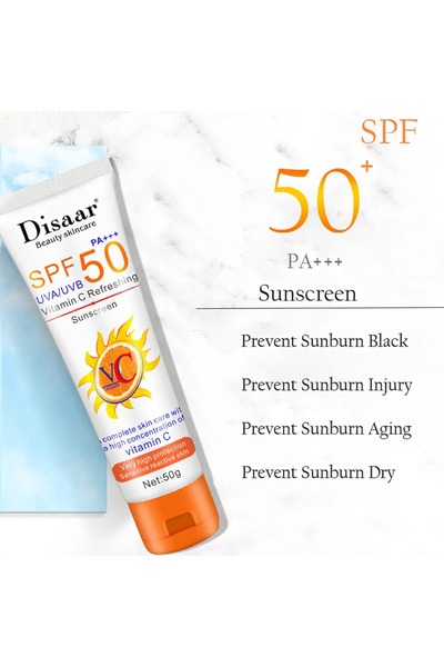 Disaar Vitamin C Refreshing Whitening Sunscreen SPF 50 PA+++ UVA/UVB Protection – 50g