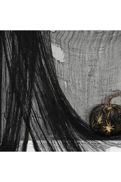 Alista Home Perdea neagră de Halloween, textilă, 180x75 cm, decorațiune pentr...