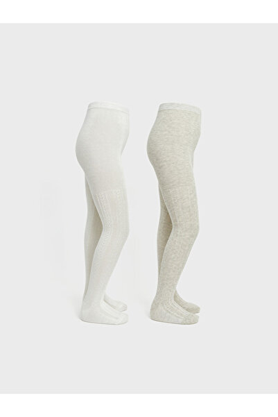 LC Waikiki I Embroidered Girls' Pantyhose 2-Pack from Freezen Store