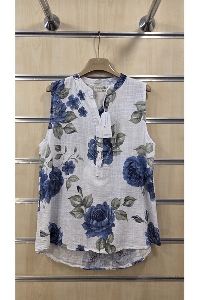 Park Moda Zero Sleeve Italian Cotton Blouse