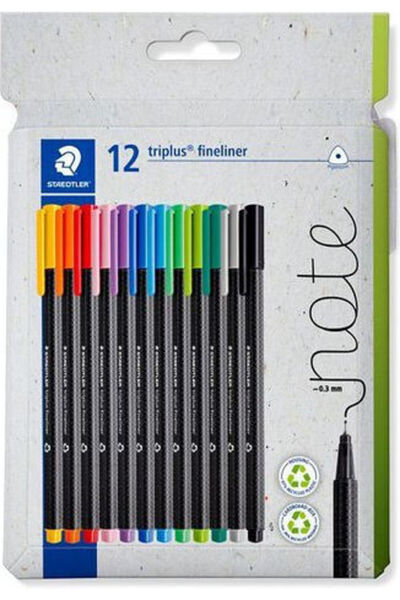 Staedtler Μαρκαδόροι Σχεδίασης Triplus 0.3mm Σετ 12 Τεμαχίων