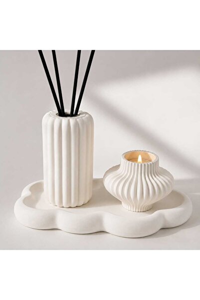Karra Art Handmade Decorative Wavy Tray, Decorative Candle Holder and Bamboo ...