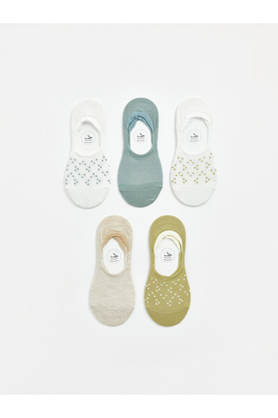 LC Waikiki I Non-Slip Heel Embroidered Women's Ballerina Socks 5-Piece from F...