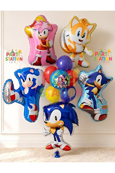 Parti Station Sonic the Hedgehog Balloon Set - 12 Piece Large Size Sonic Them...