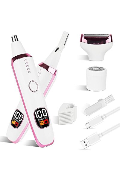 EXCEFORE Rechargeable 4-in-1 Electric Nose, Ear, Eyebrow & Facial Hair Trimme...