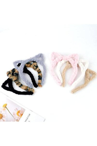 SWIUKPHE 6 Pack Plush Cat Ears Headbands, Cute Furry Kitty Hair Bands for Wom...