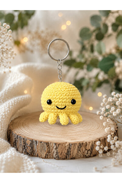Genel Markalar Amigurumi el örgüsü ahtapot anahtarlık çanta süsü aksesuar 5 cm