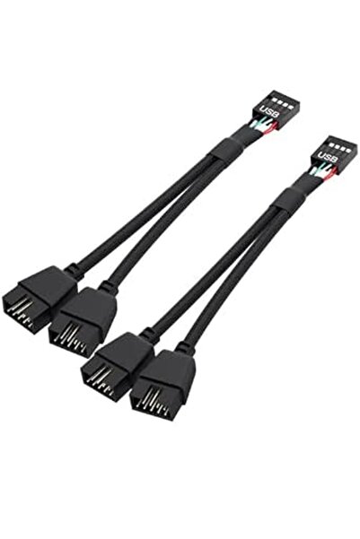 TERRIFI 2 Pack USB 2.0 Motherboard Header Extension Cable, Dual 9 Pin Interna...