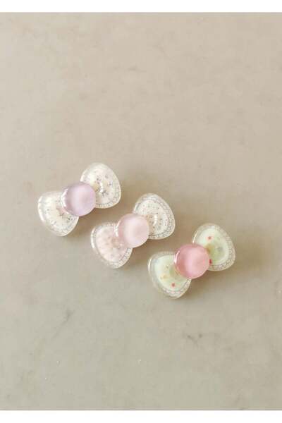 Halley Concept Colorful Bow Themed Flower Patterned Children's Hair Clip with...