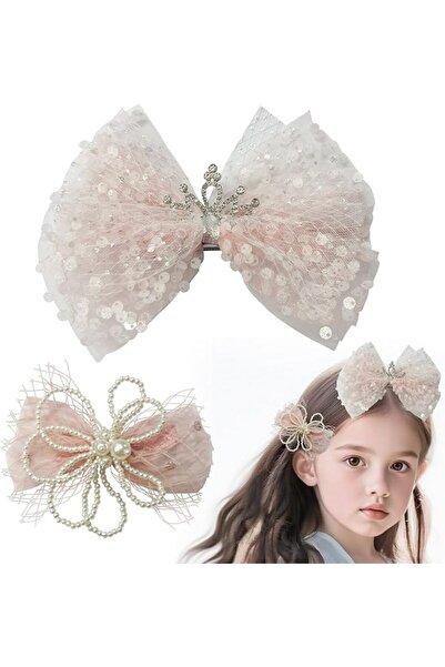 MAKINGTEC Cute Crystal Crown Hair Accessories for Baby Girls,Handmade Bow Hai...