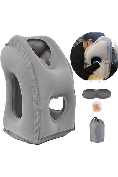 GENERAL Inflatable Travel Pillow for Neck & Lumbar Support - 45° Ergonomic Ai...