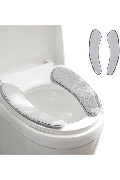 GENERAL Thick Warm Toilet Seat Cushion Cover, Grey Double Flap Separation, Wa...