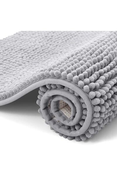 GENERAL Non Slip Chenille Bath Mat, Extra Soft Bathroom Mat, Super Absorbent ...