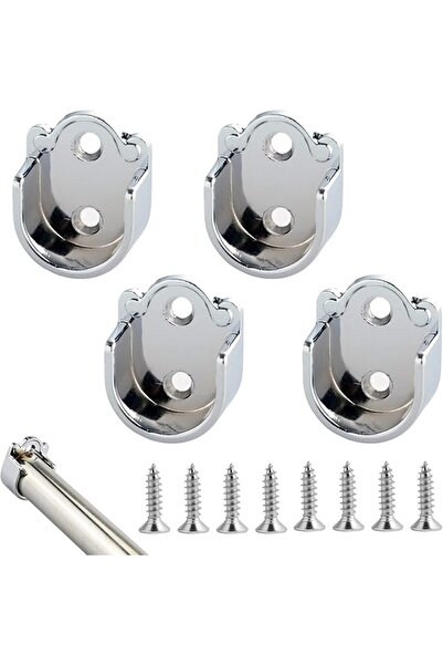 TERRIFI Wardrobe Rail Bracket, 4 Pcs Stainless Steel Closet Rod End Support w...