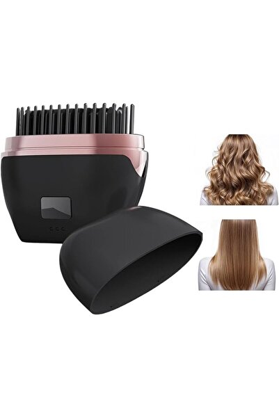 Generic Mini Hair Straightener Brush 3-Temperature Cordless Comb | Travel Hai...