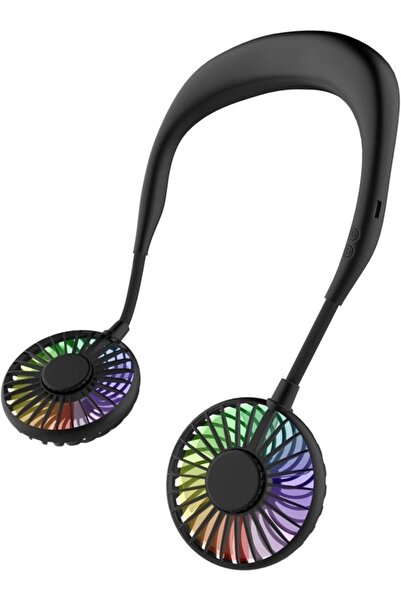 Morvena Picks Mini ventilator reîncărcabil USB portabil cu bandă pentru gât c...