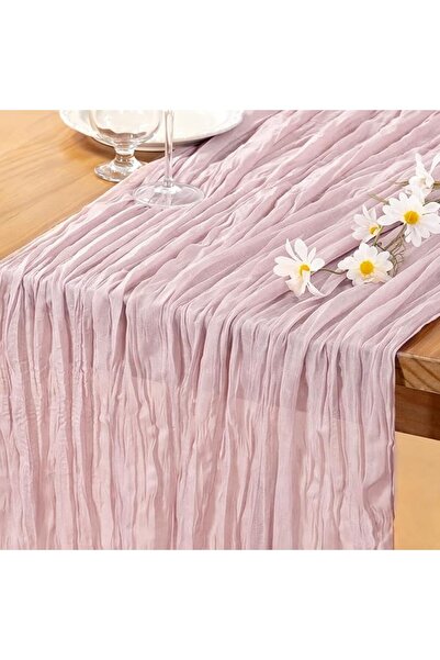 Winsoyya Winoyya White Gold Gauze Table Runner, Sheer Sparkle Gauze Mesh Runn...