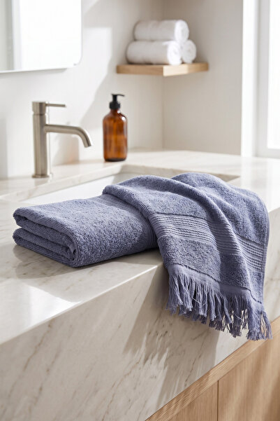 Menderes Home La notte soft 2-piece hand towel indigo 50x75 cm