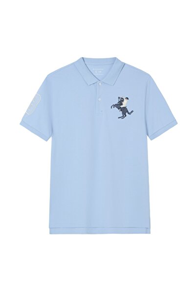 Giordano Men's Slim Fit Napoleon Embroidery Lycra Pique Polo