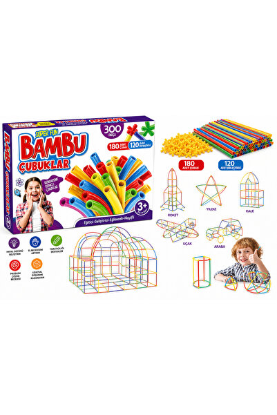 MAKETÇİNİZ Bamboo Sticks 300 Pieces - Fun and Educational Box Game