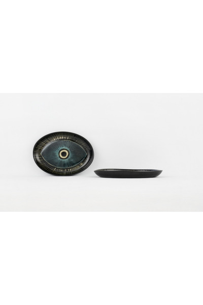 Evil Eye Nazar Dekoratif Cam Siyah Lacivert 22 X 15.5 Cm
