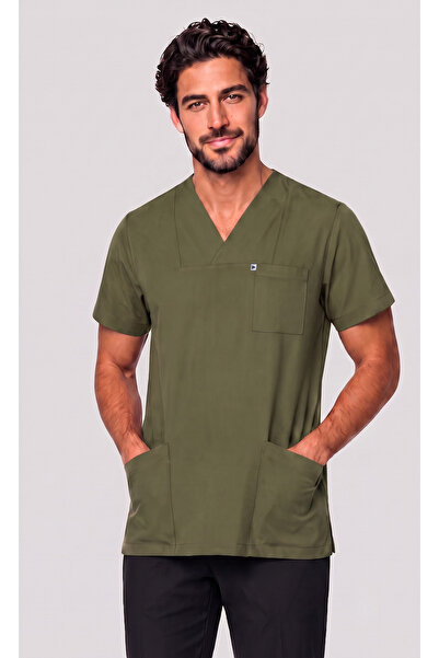 DENİZ İŞ Men's Envelope Collar Smoked, Khaki Green, Petrol Blue, Petrol Green...
