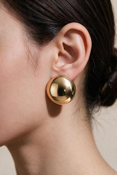 Melloi Gold Color Ball Earrings