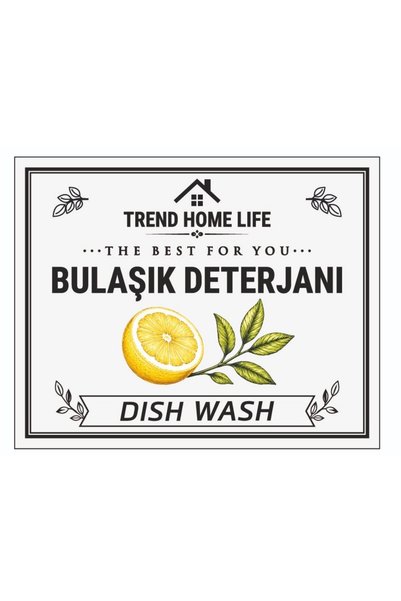 Trend Home Life 8 Adet Suya Dayanıklı Özel Tasarım Etiket Ayçiçek Yağı Zeytin Yağı Sıvı Sabun Bulaşık Deterjanı Pamukluk Etiketi Sticker